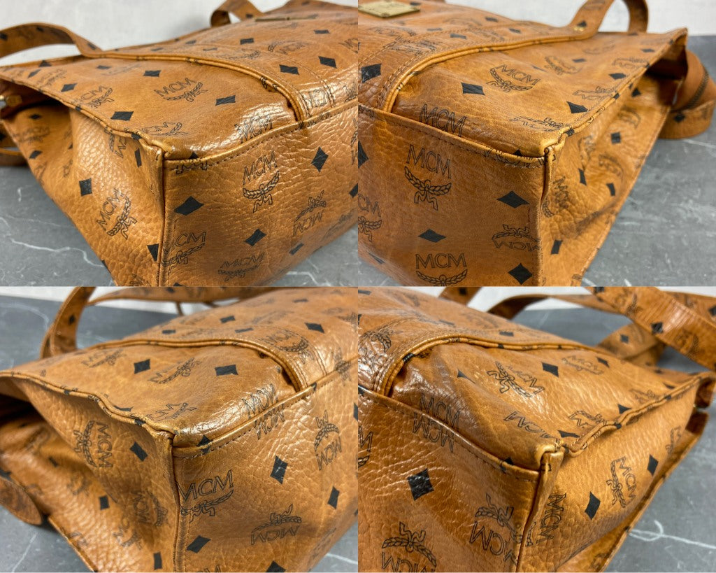 MCM Hand / Tote Bag Beige Visetos Cognac Monogram