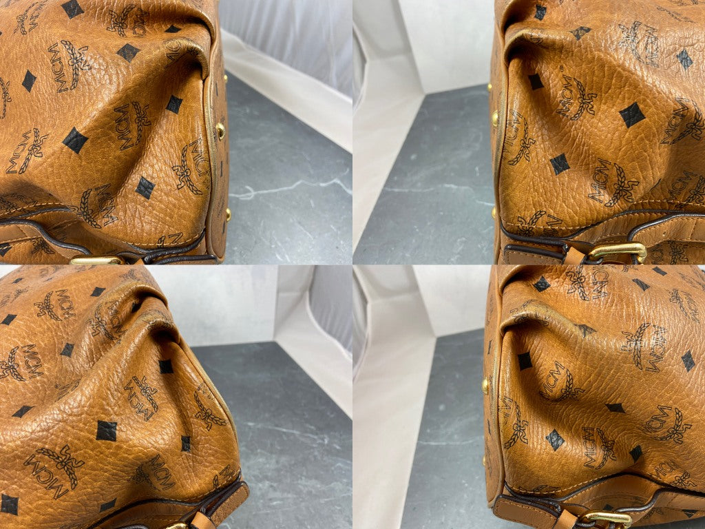 MCM Hand / Hobo Bag Beige Visetos Cognac Monogram