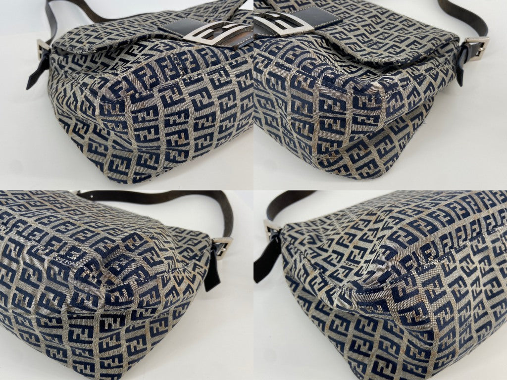 Fendi Mamma Baguette Bag Black Zucchino Monogram