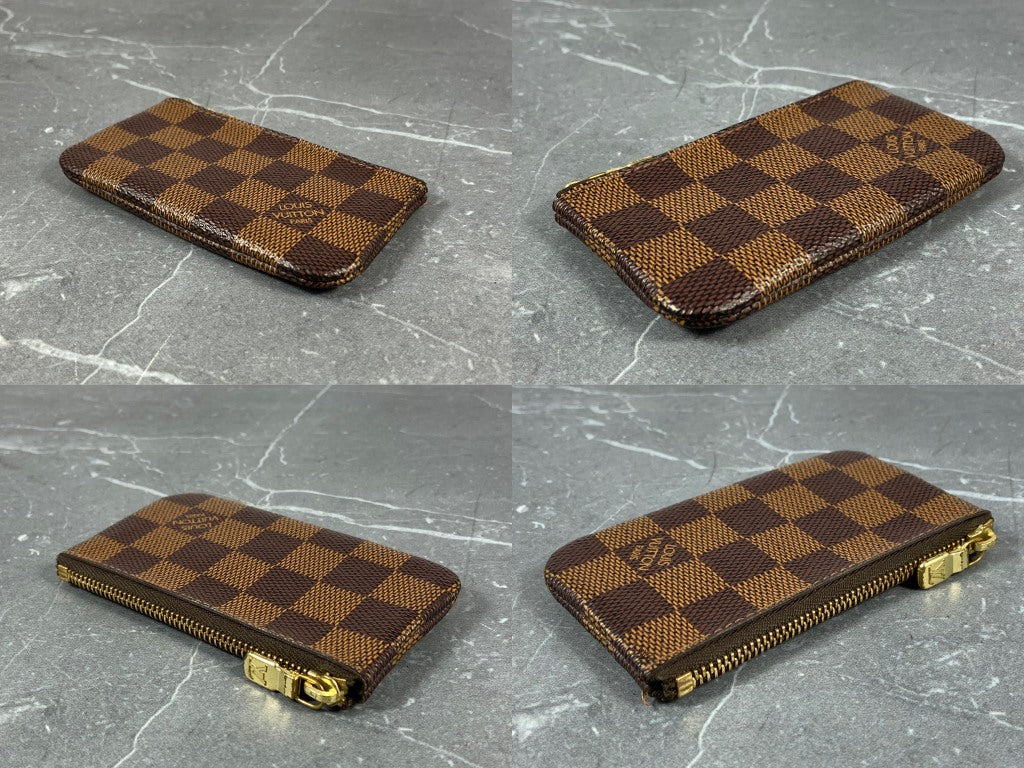 Louis Vuitton Pochette Cles Key Pouch Damier Ebene Canvas