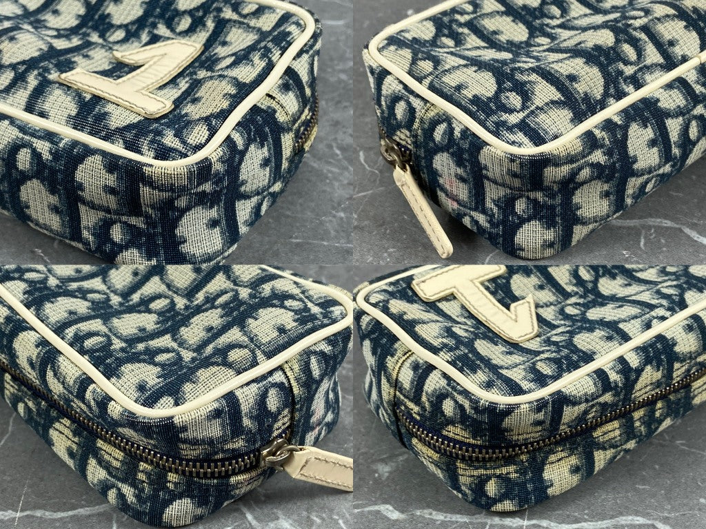 Christian Dior No. 1 Oblique Clutch / Pouch Blue Trotter Monogram