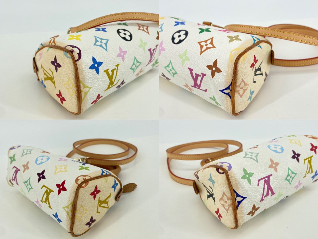 Louis Vuitton Mini Speedy Crossbody Bag Murakami Multicolor White