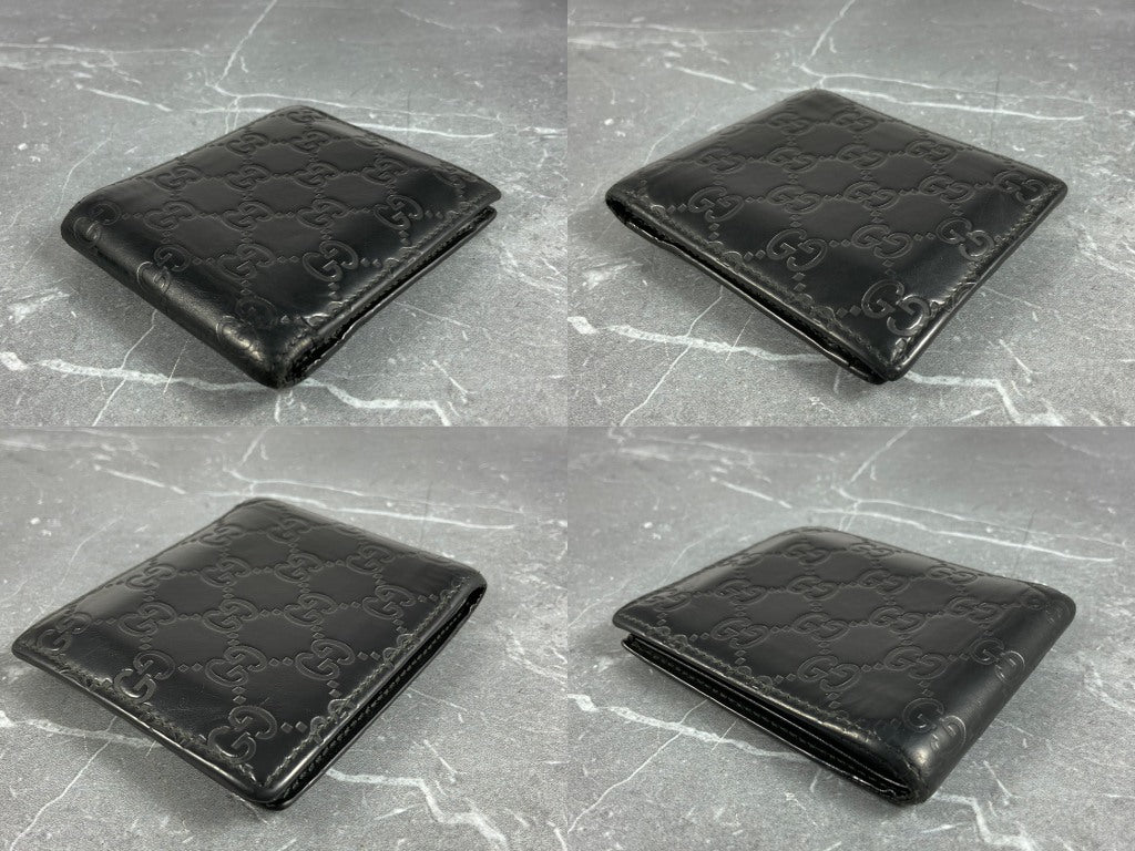 Gucci Bifold Wallet Black GG Monogram Leather