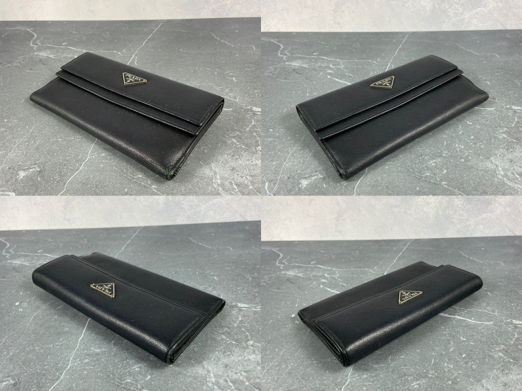 Prada Saffiano Leather Wallet Black