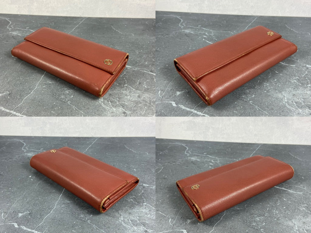 Gucci Long Wallet Light Red Leather