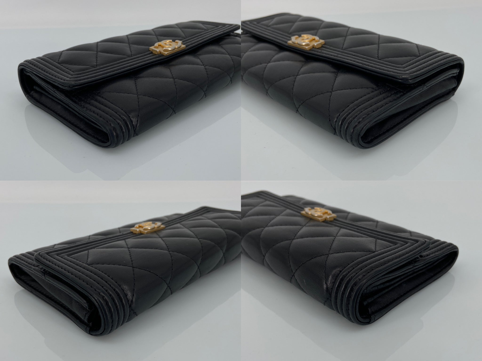 Chanel Boy Flap Wallet Black Leather