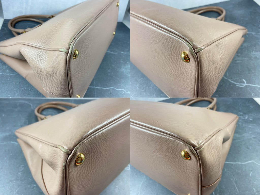 Prada Galleria Hand Bag Rose Saffiano Leather