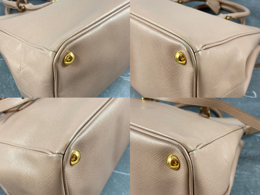 Prada Galleria Hand Bag Rose Saffiano Leather