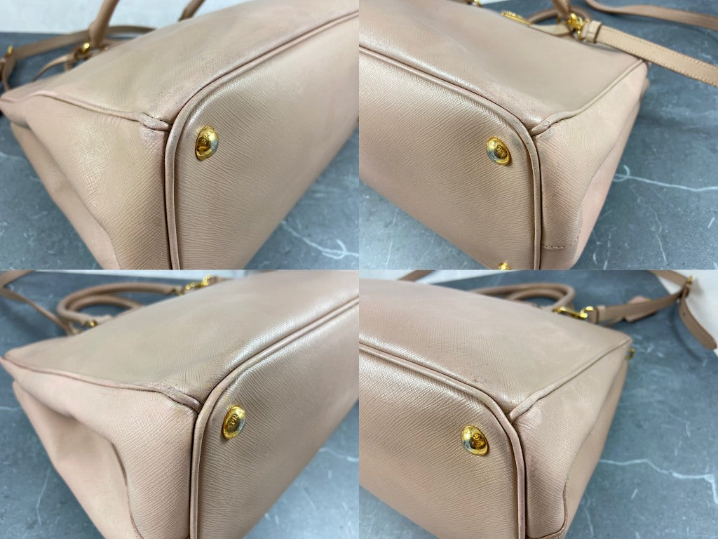 Prada Galleria Hand Bag Rose Saffiano Leather
