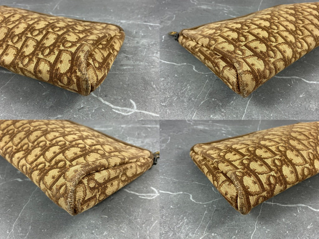 Christian Dior Oblique Clutch / Pouch Brown Trotter Monogram