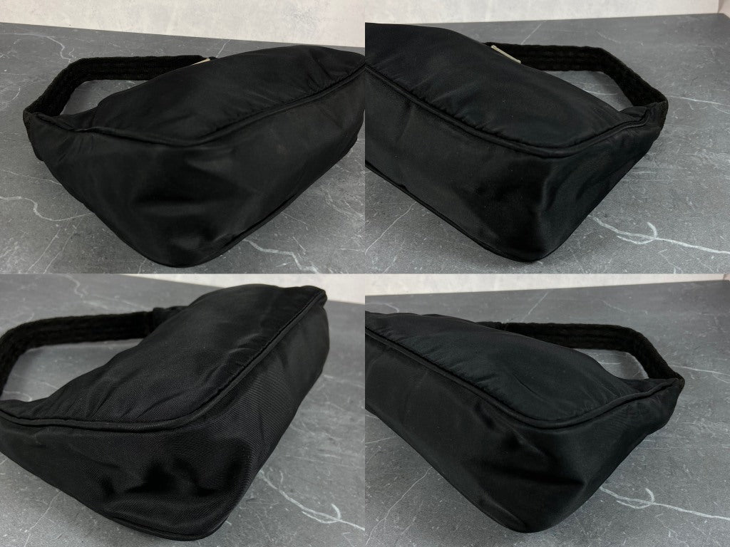 Prada Tessuto Hobo Mini Bag / Pochette Black