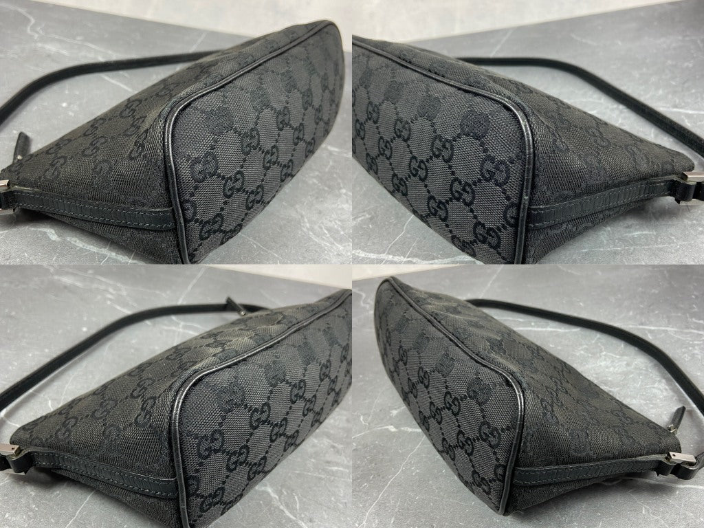 Gucci Banana Boat Accessory Pouch Black GG Monogram