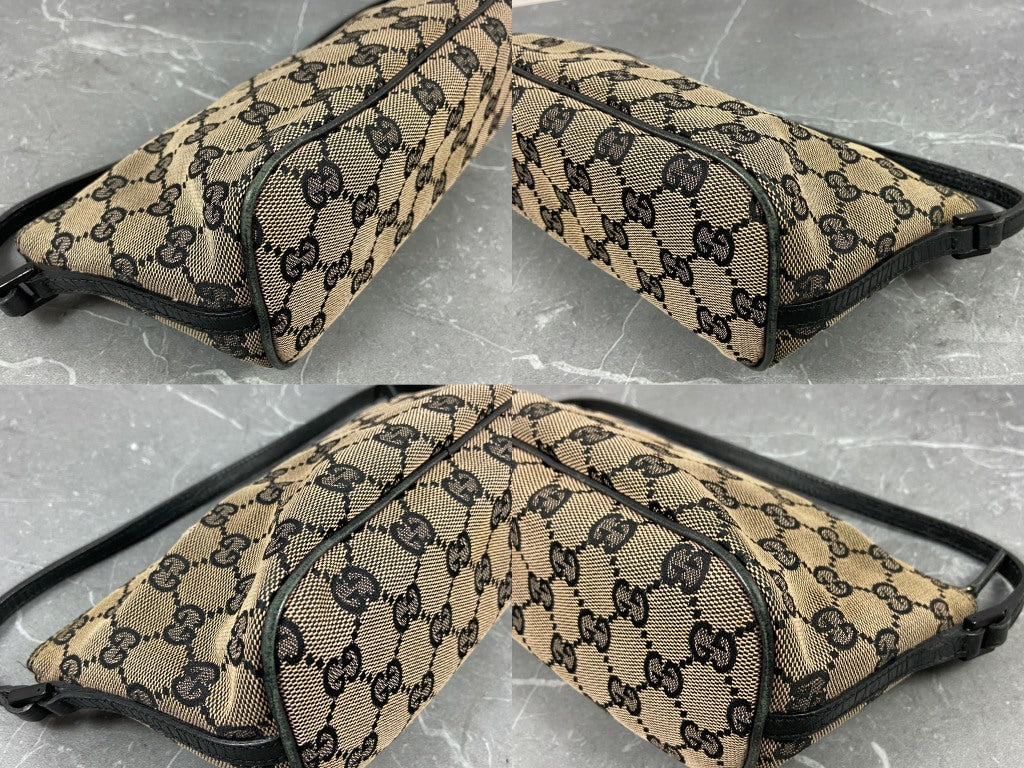 Gucci Banana Boat Accessory Pouch Black GG Monogram