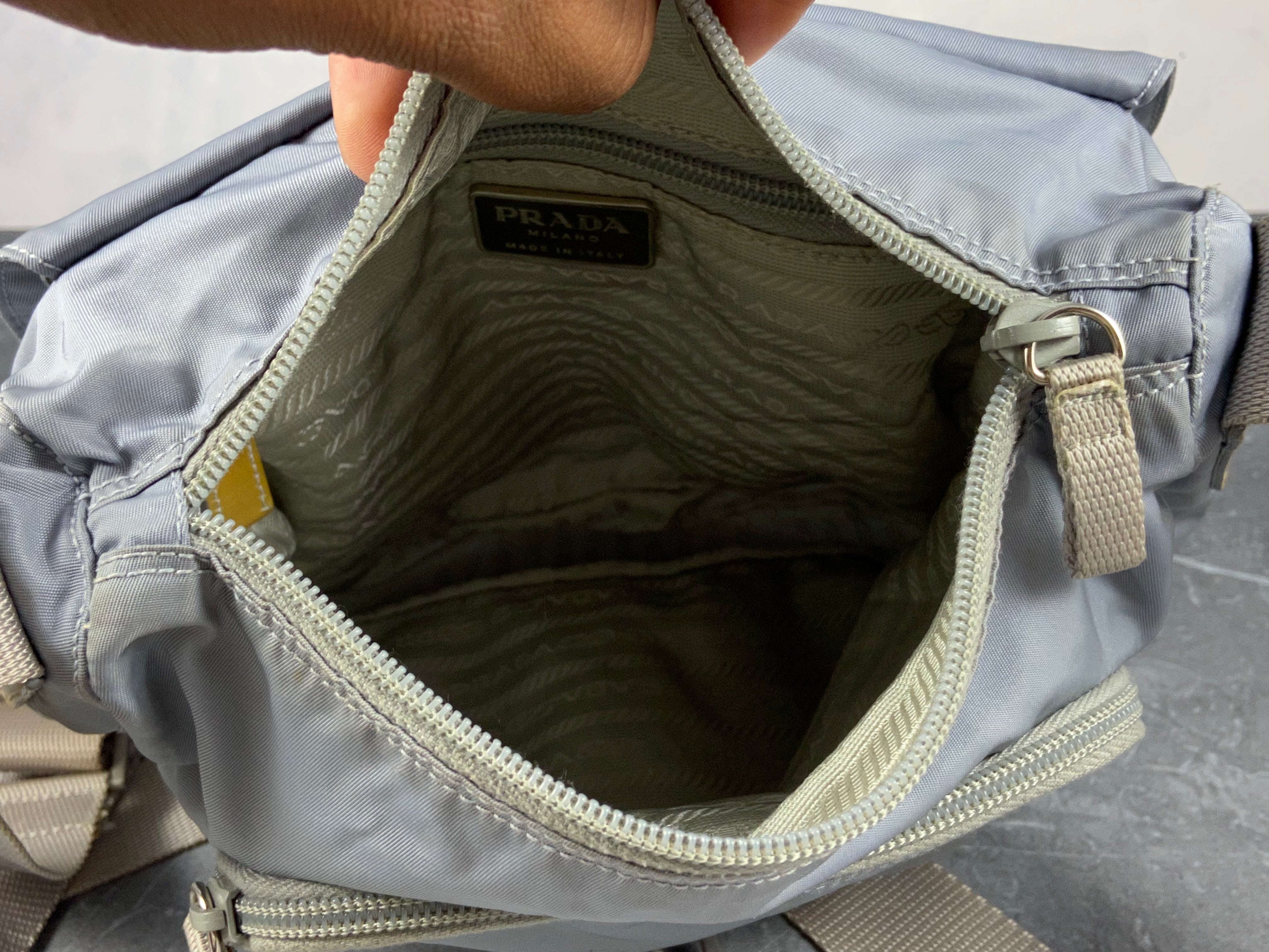 Prada Tessuto Nylon Shoulder / Messenger Bag Baby Blue