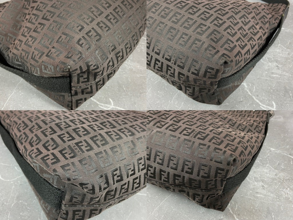 Fendi Shoulder / Side Bag Black Zucchino Monogram
