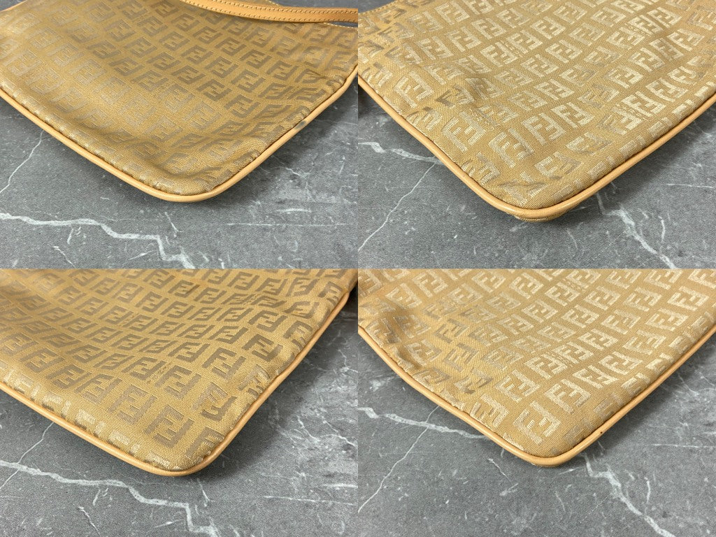 Fendi Shoulder Bag Beige Zucchino Monogram