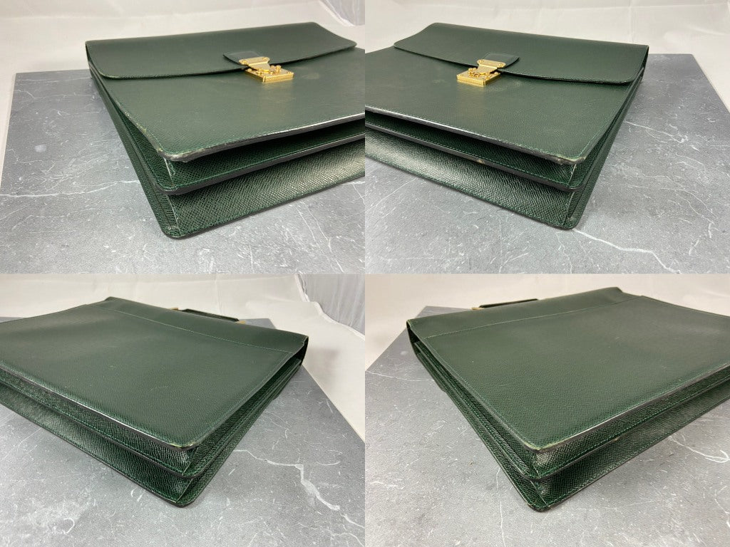 Louis Vuitton Laguito Briefcase Green Taiga Leather