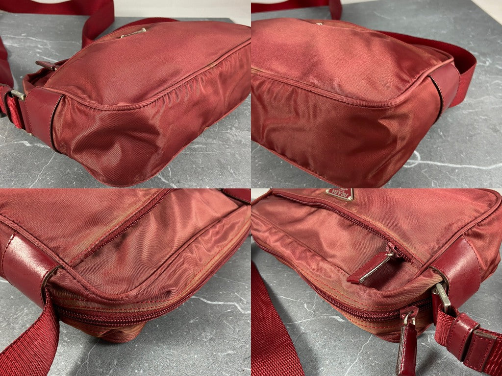 Prada Tessuto Nylon Shoulder / Crossbody Bag Red