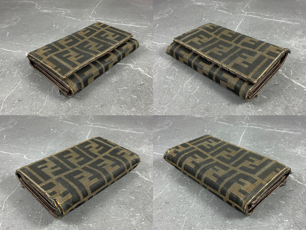 Fendi Zucca Bifold Long Wallet Brown Monogram