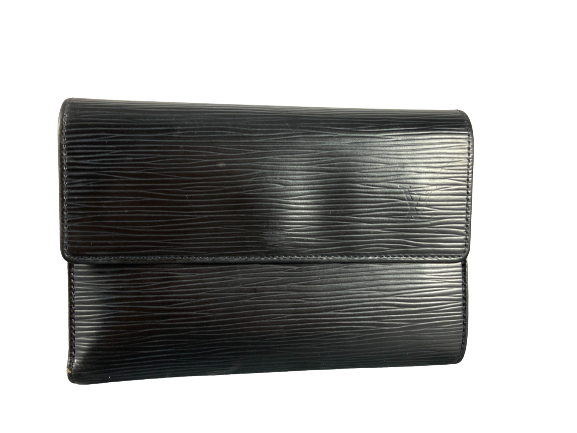 Louis Vuitton Porte Tresor Etui Wallet Black Epi Leather
