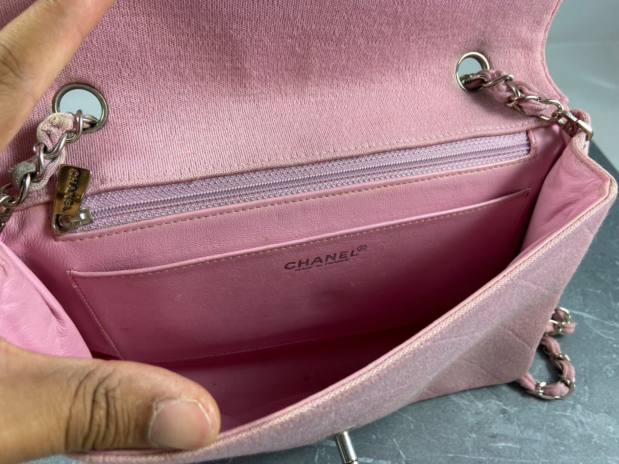 Chanel Timeless Flap Bag Medium Light Pink Jersey