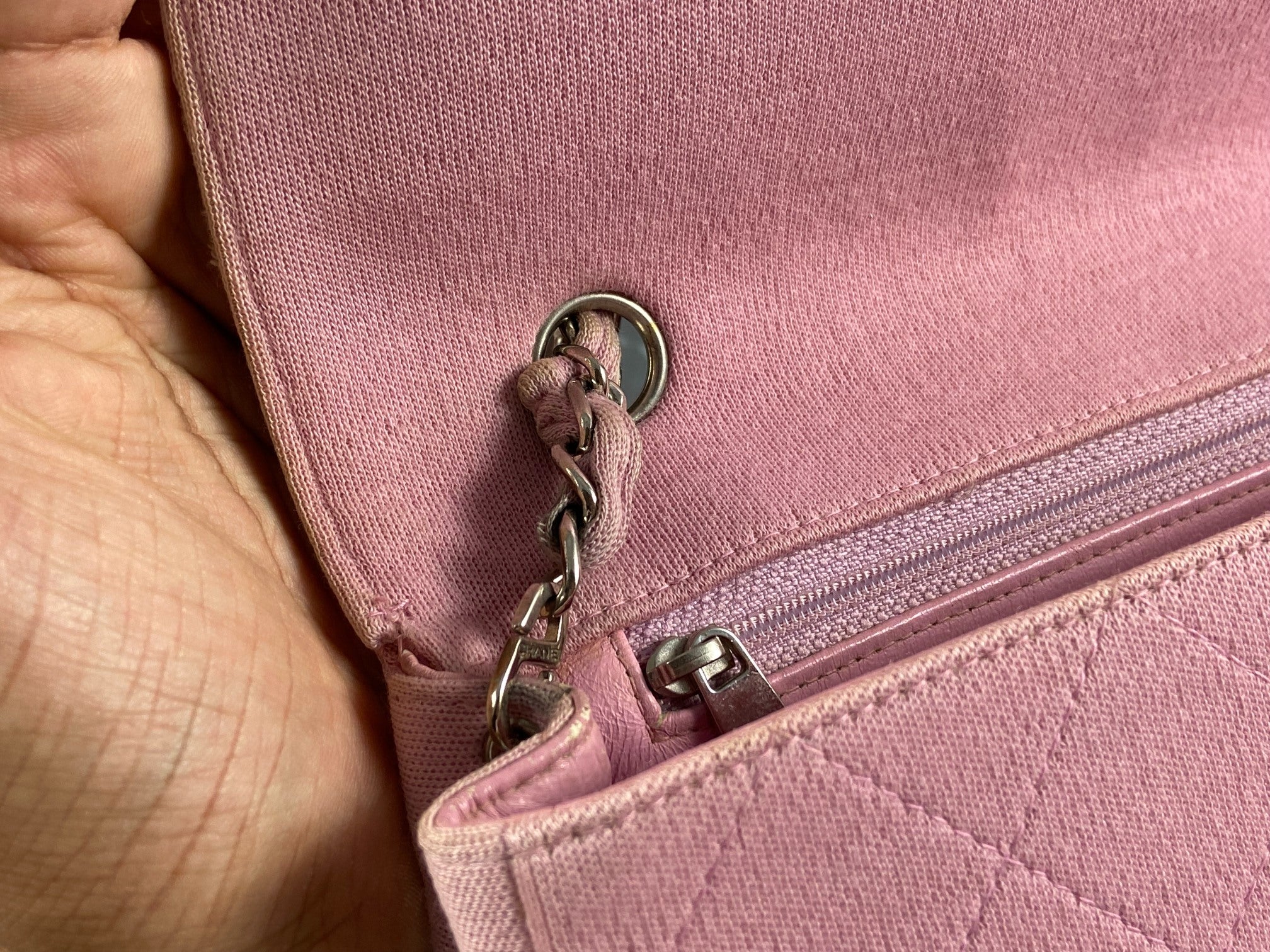 Chanel Timeless Flap Bag Medium Light Pink Jersey