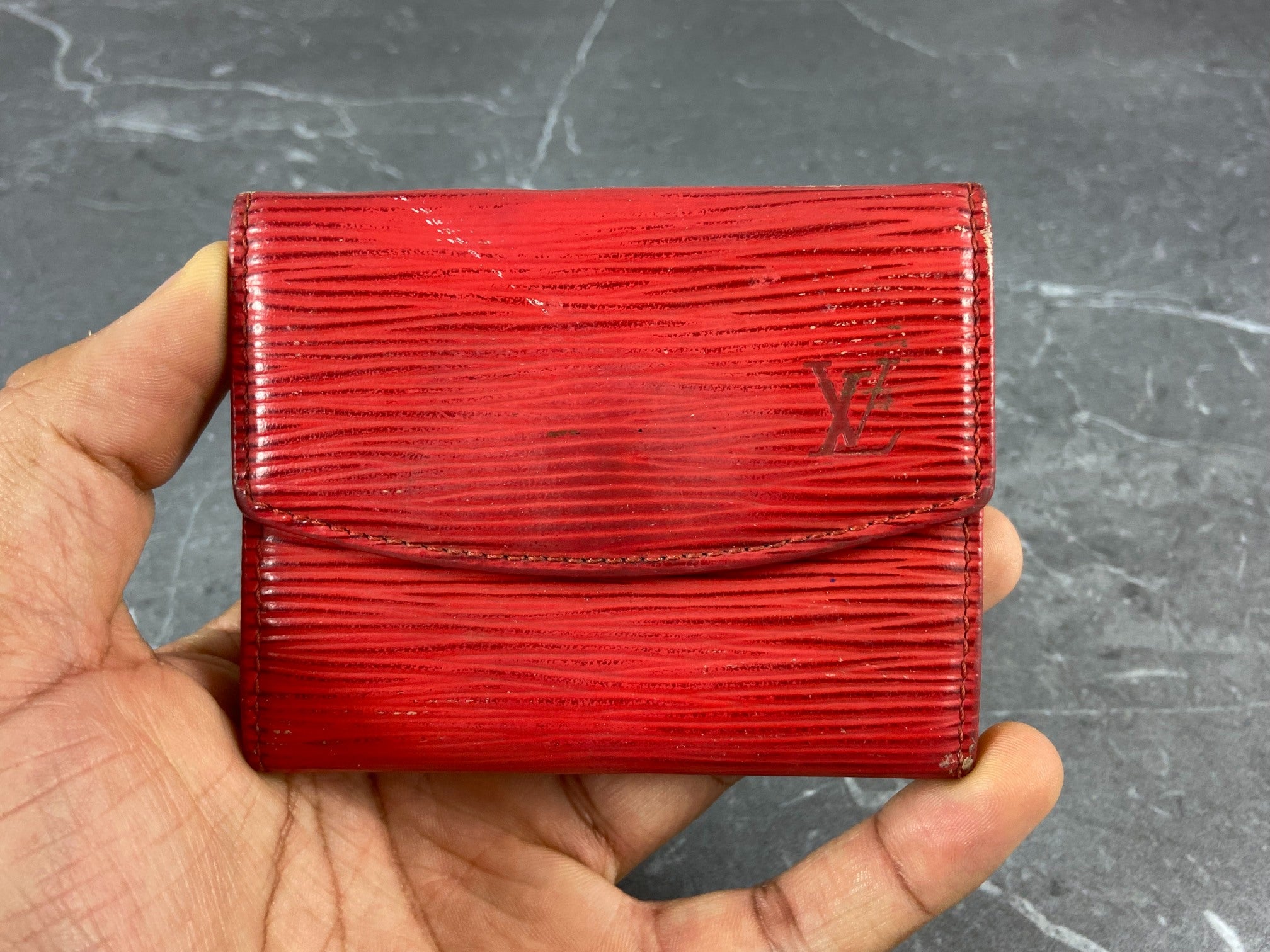 Louis Vuitton Small Wallet Red Epi Leather