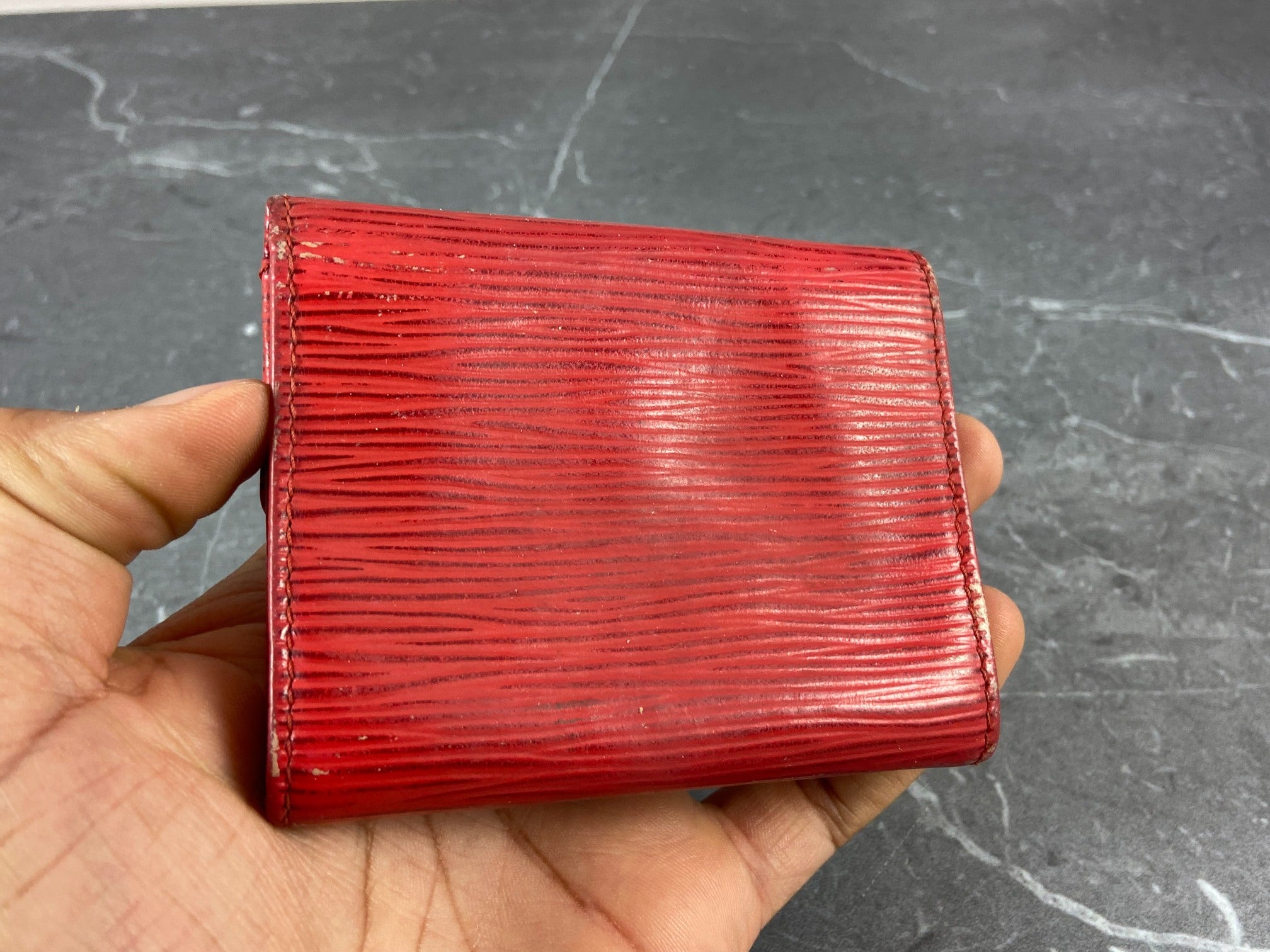 Louis Vuitton Small Wallet Red Epi Leather