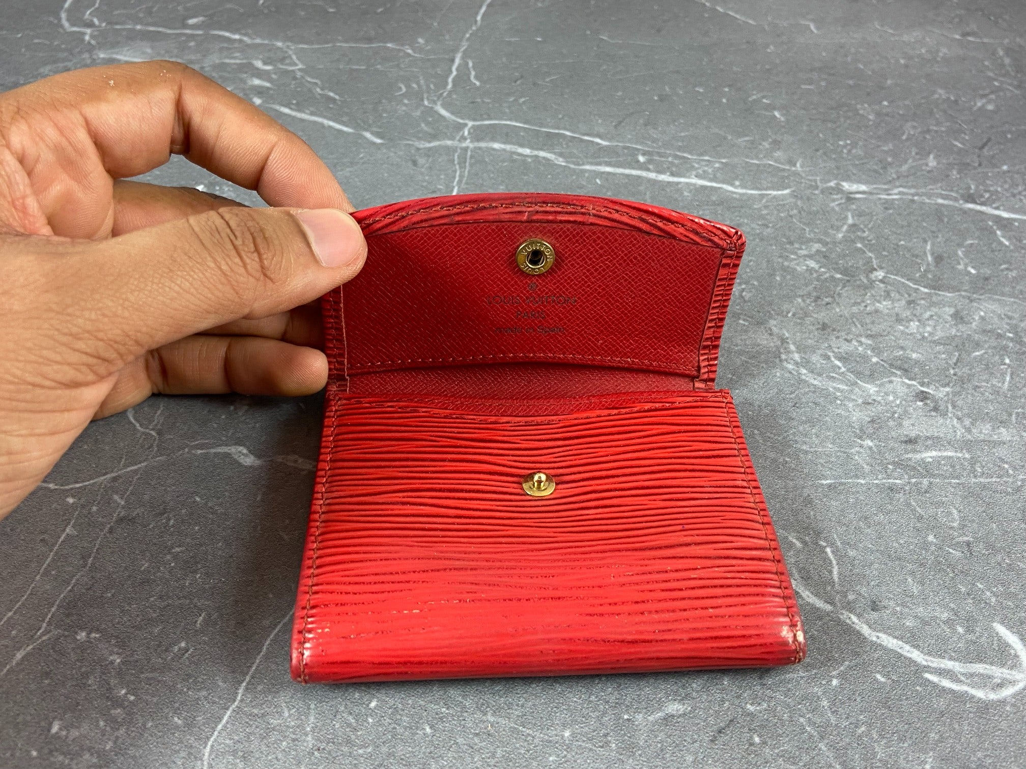 Louis Vuitton Small Wallet Red Epi Leather
