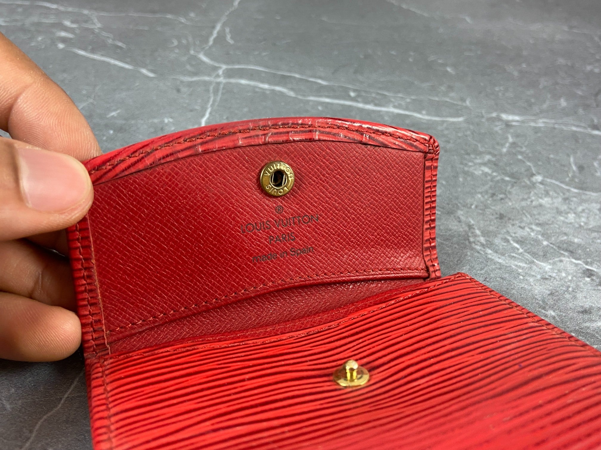Louis Vuitton Small Wallet Red Epi Leather