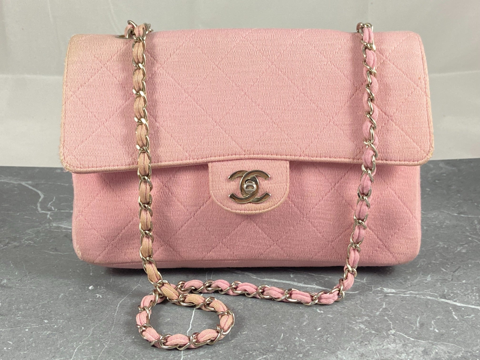 Chanel Timeless Flap Bag Medium Light Pink Jersey