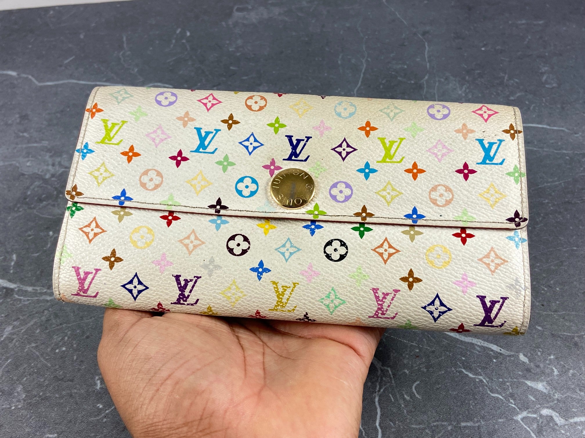 Louis Vuitton x Takashi Murakami Sarah Wallet White Multicolor