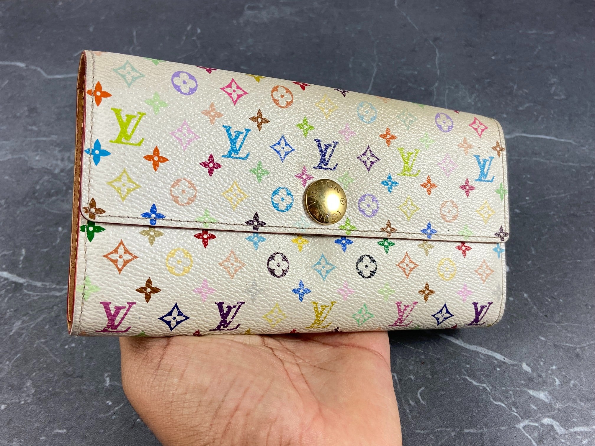Louis Vuitton x Takashi Murakami Sarah Wallet White Multicolor