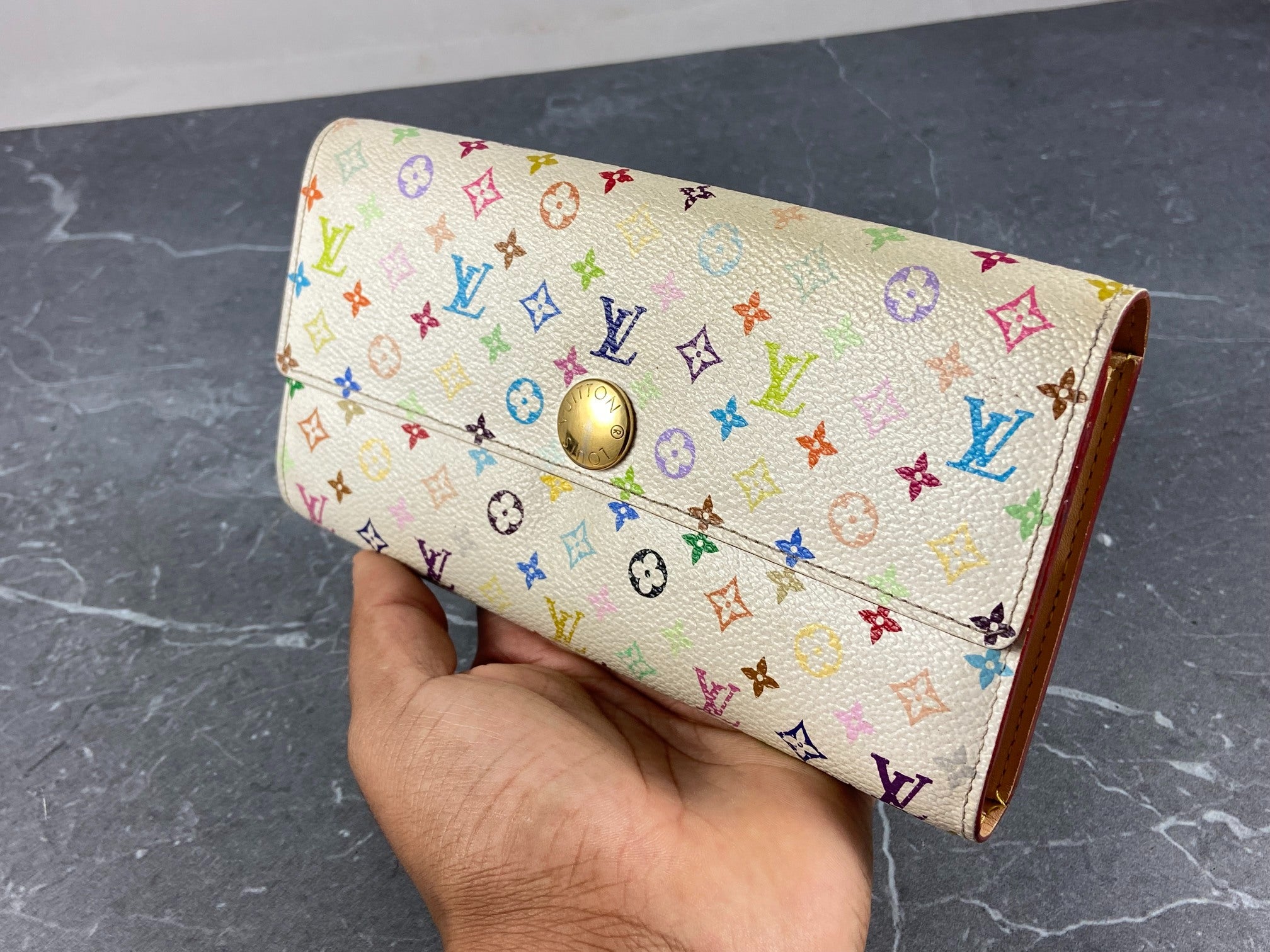 Louis Vuitton x Takashi Murakami Sarah Wallet White Multicolor