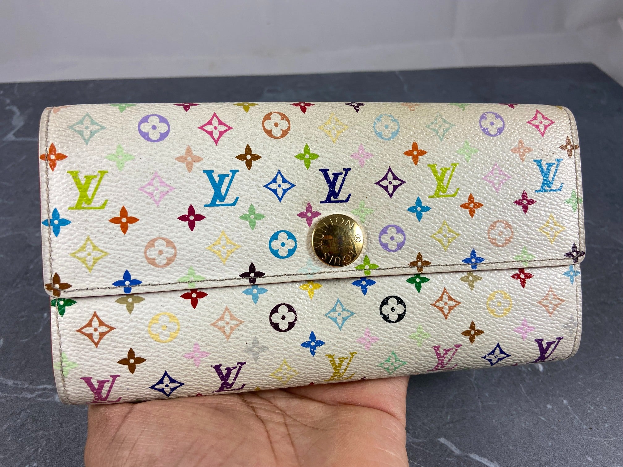 Louis Vuitton x Takashi Murakami Sarah Wallet White Multicolor