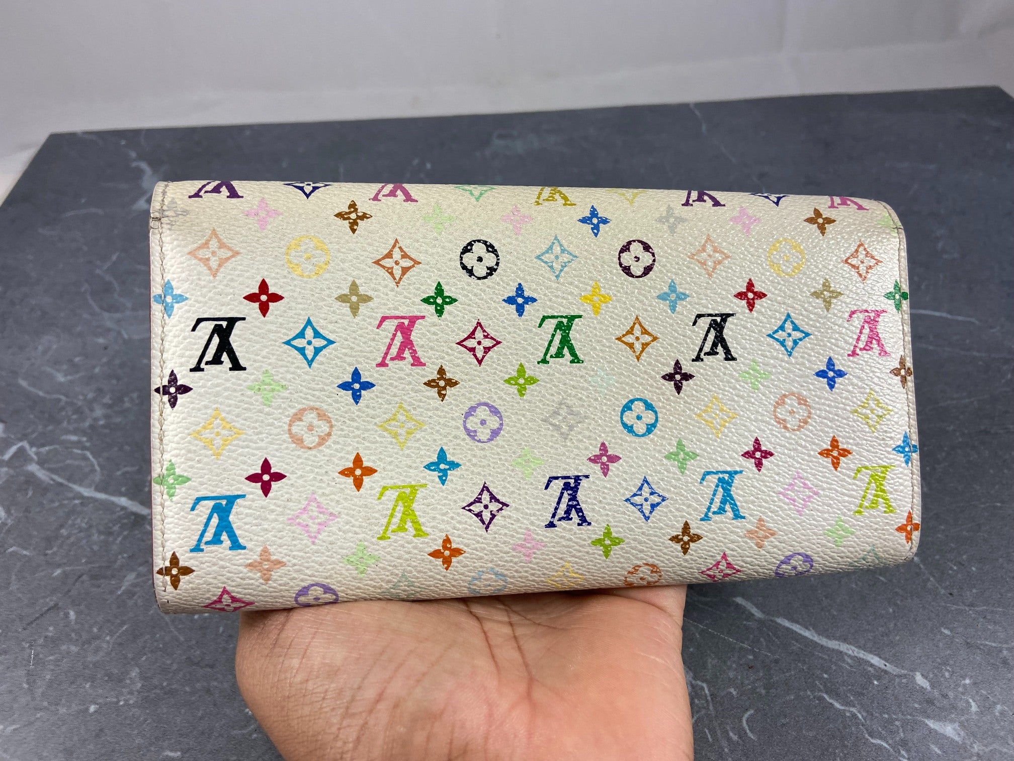 Louis Vuitton x Takashi Murakami Sarah Wallet White Multicolor