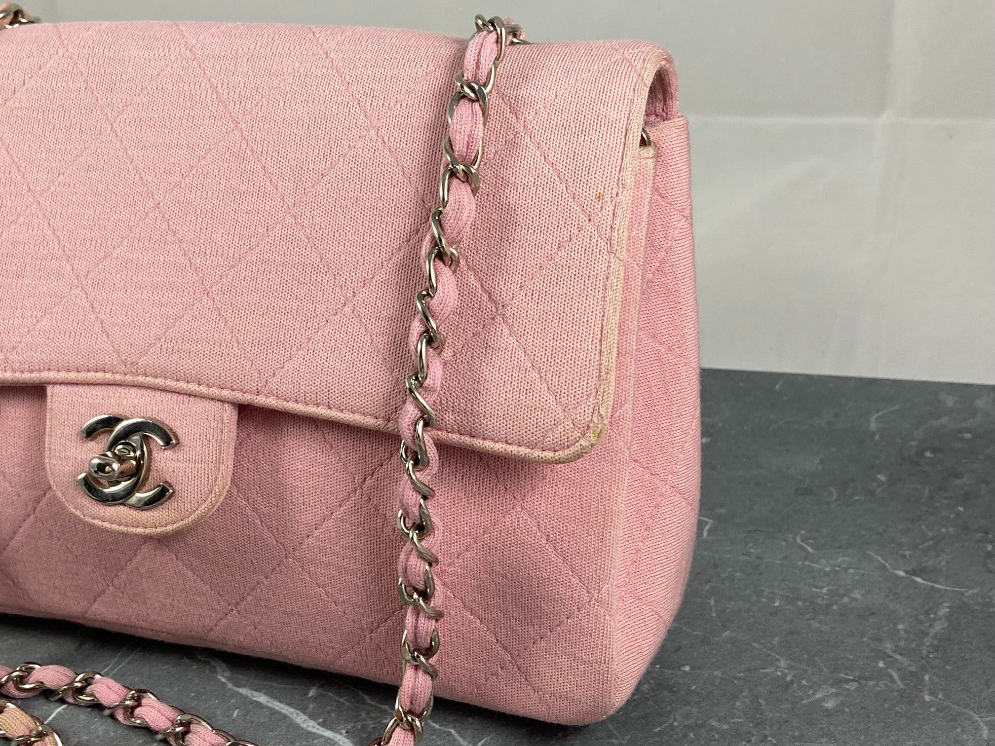 Chanel Timeless Flap Bag Medium Light Pink Jersey