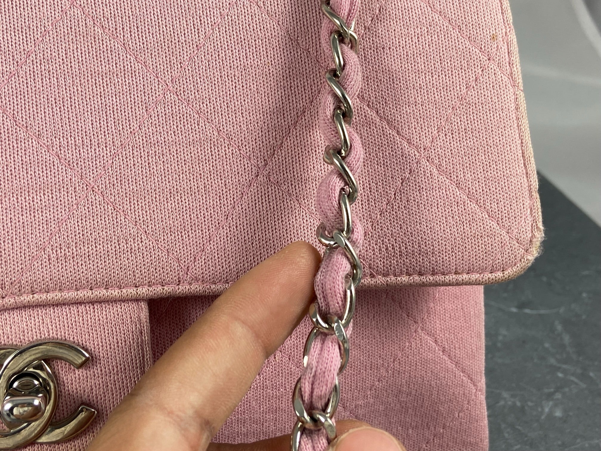 Chanel Timeless Flap Bag Medium Light Pink Jersey