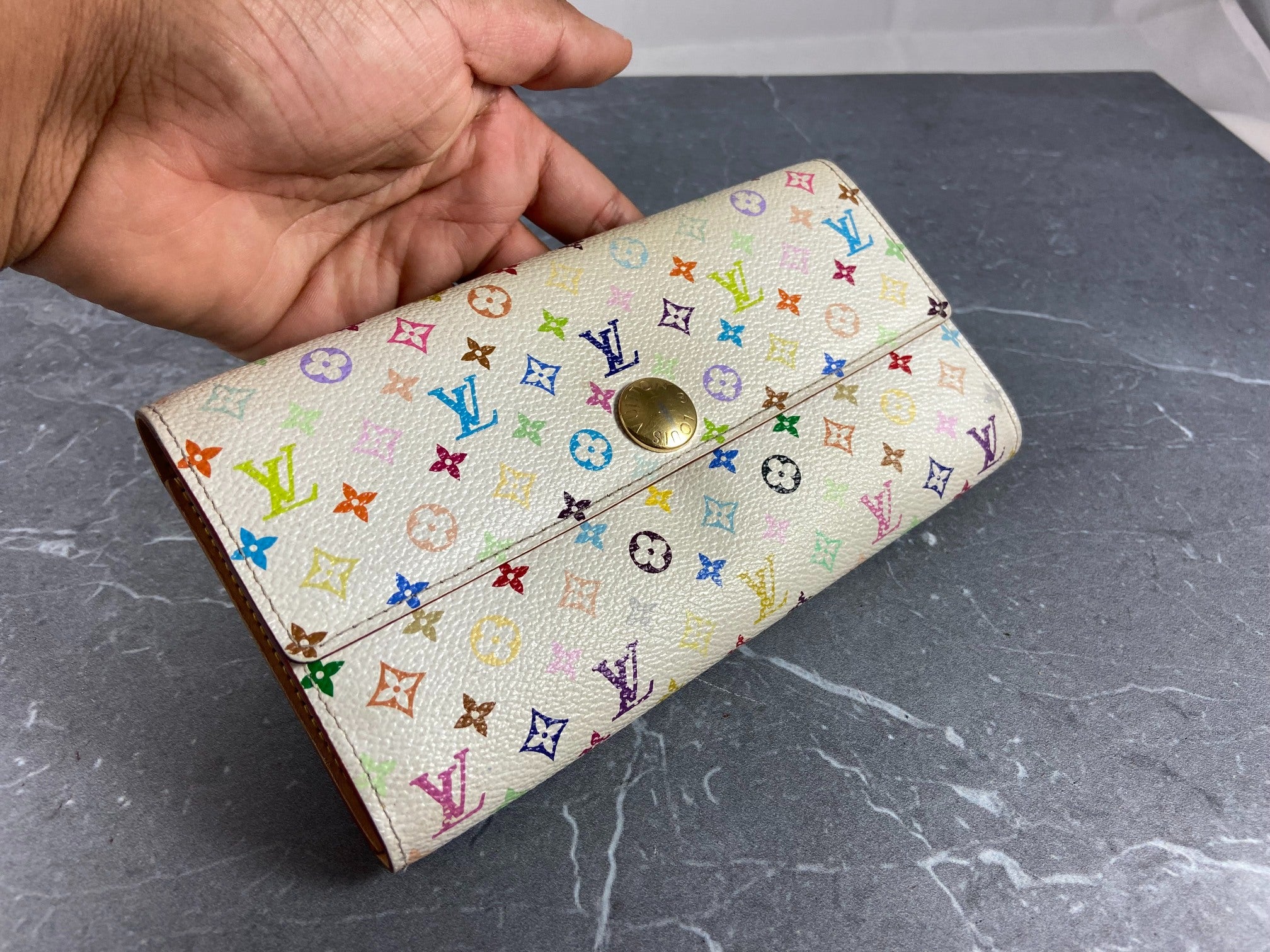 Louis Vuitton x Takashi Murakami Sarah Wallet White Multicolor