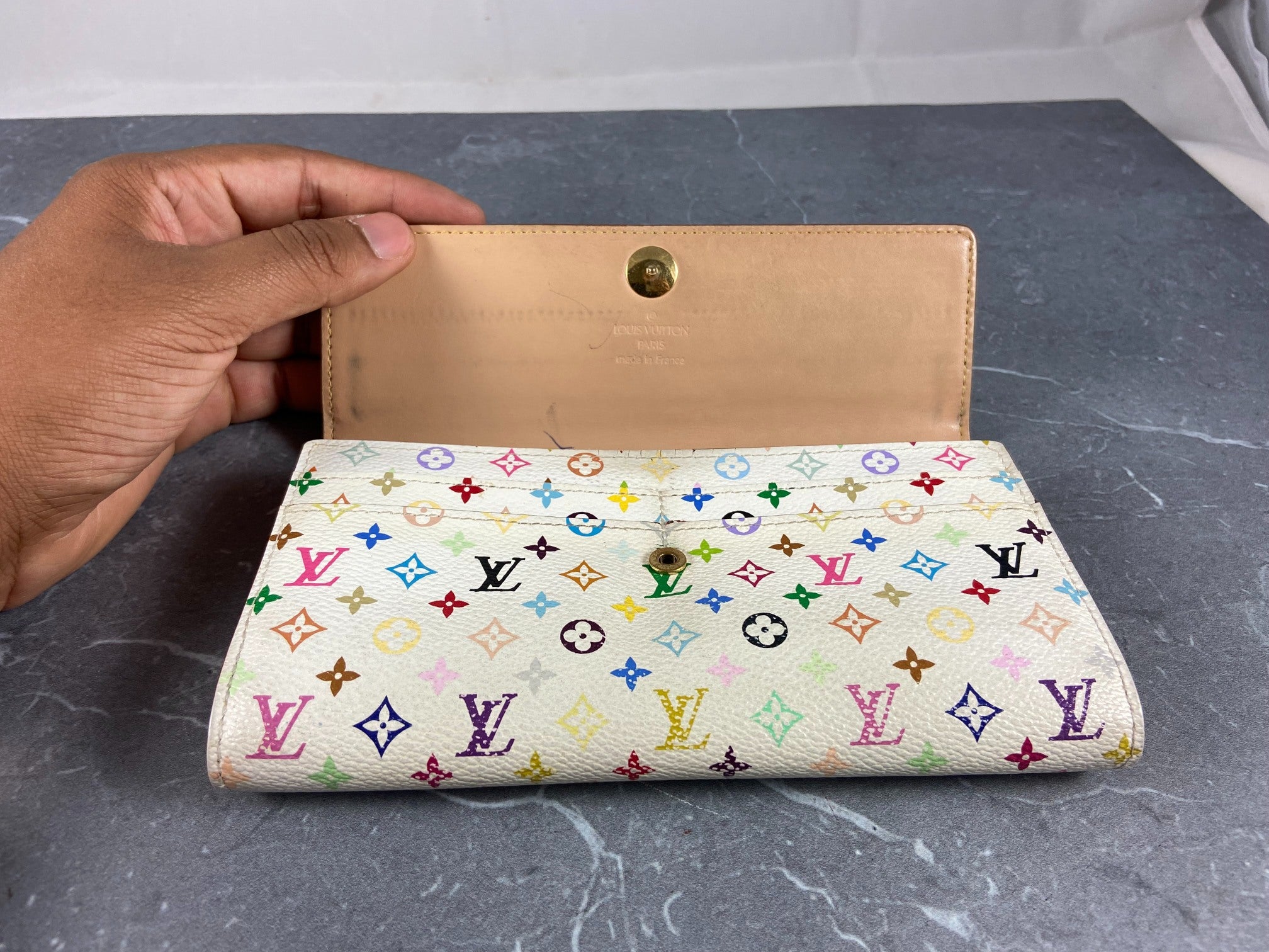 Louis Vuitton x Takashi Murakami Sarah Wallet White Multicolor