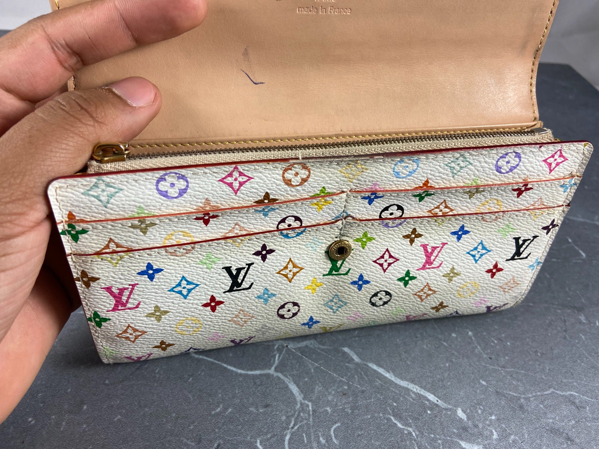 Louis Vuitton x Takashi Murakami Sarah Wallet White Multicolor