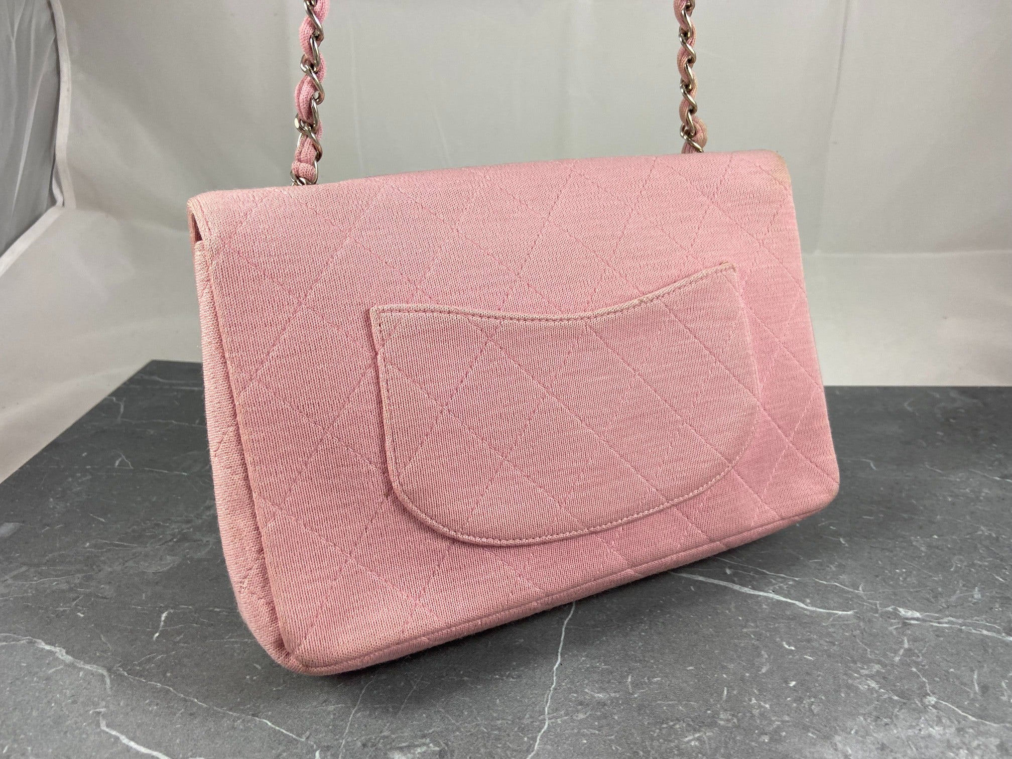 Chanel Timeless Flap Bag Medium Light Pink Jersey