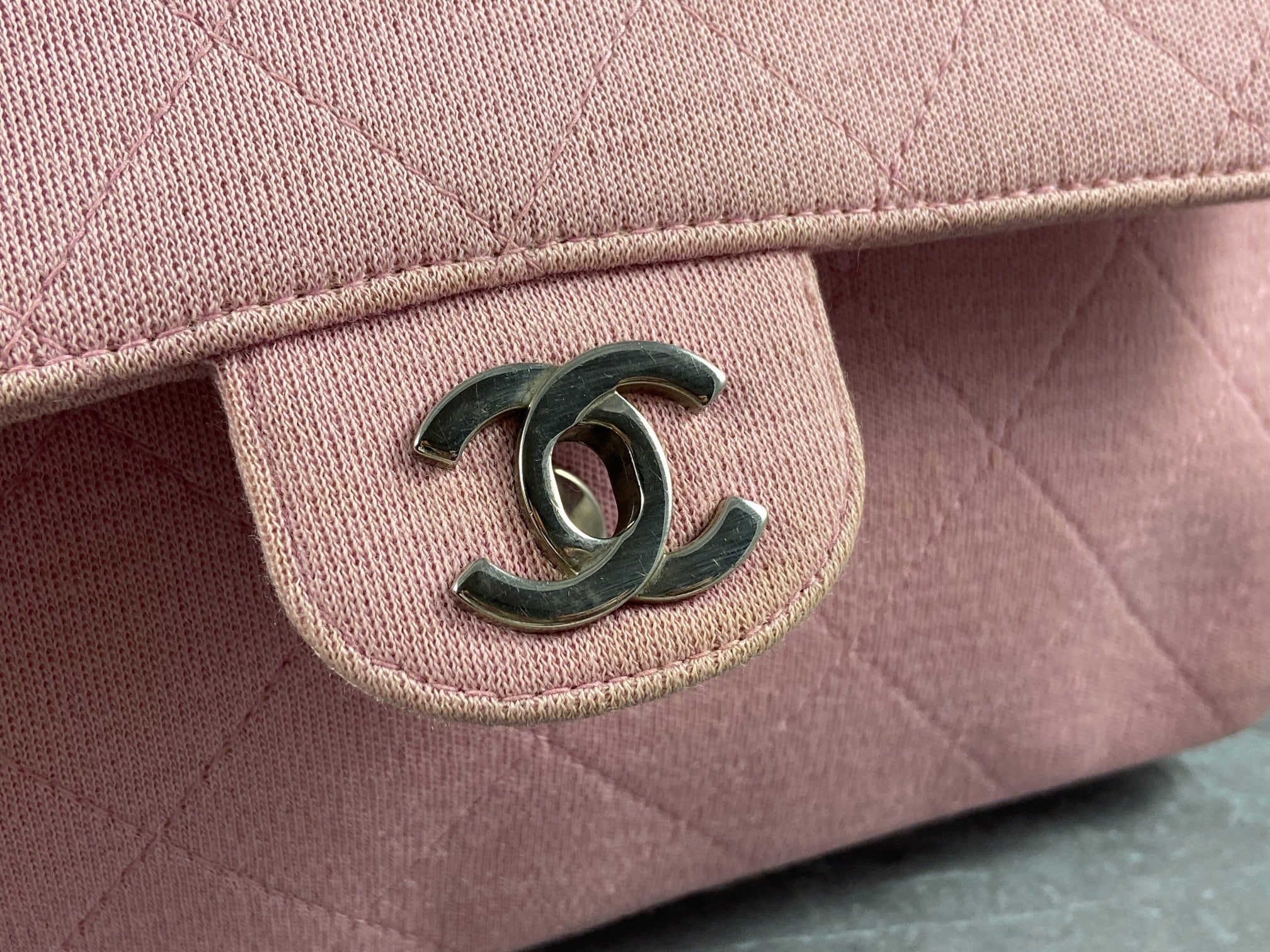 Chanel Timeless Flap Bag Medium Light Pink Jersey