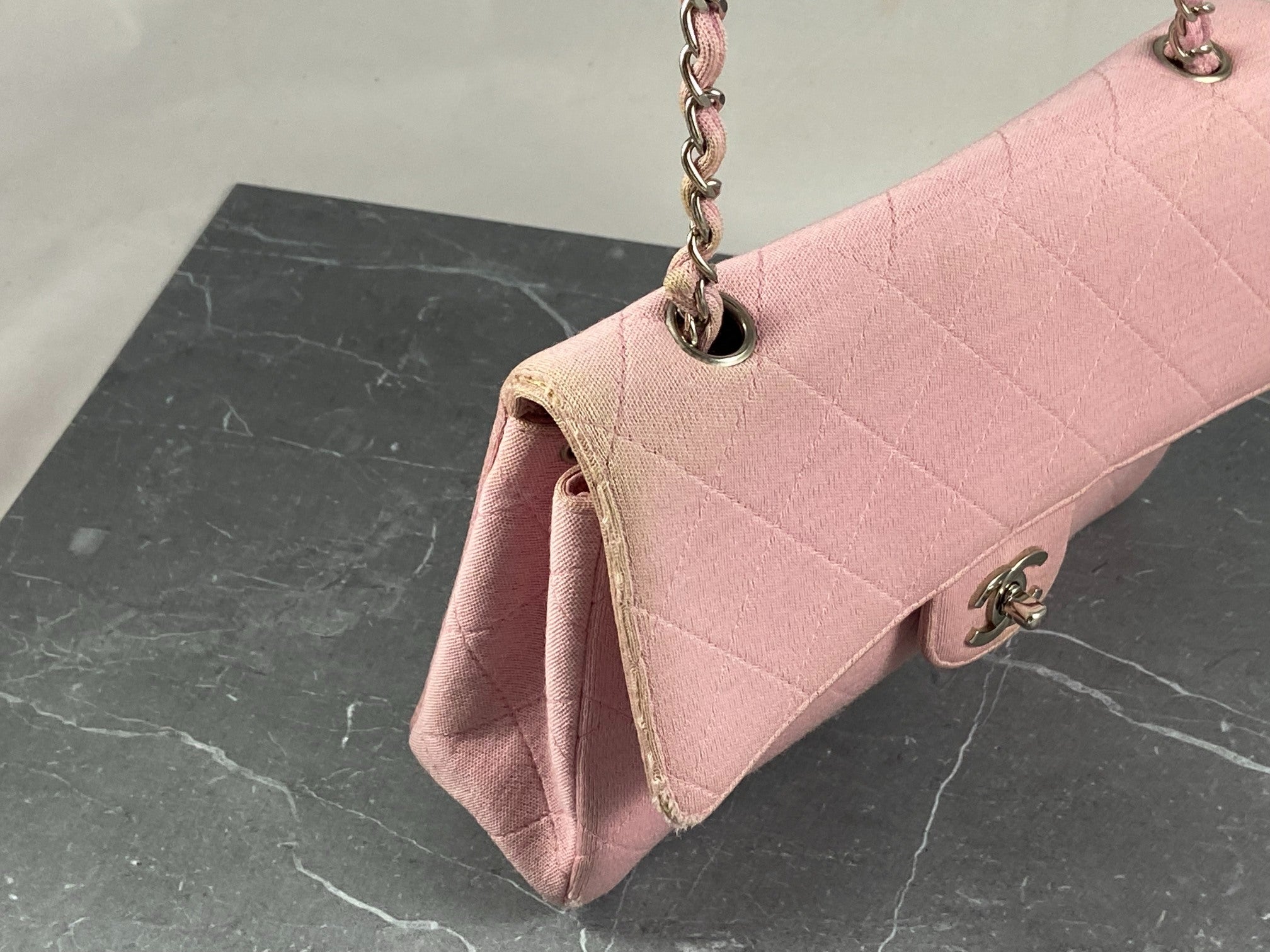 Chanel Timeless Flap Bag Medium Light Pink Jersey