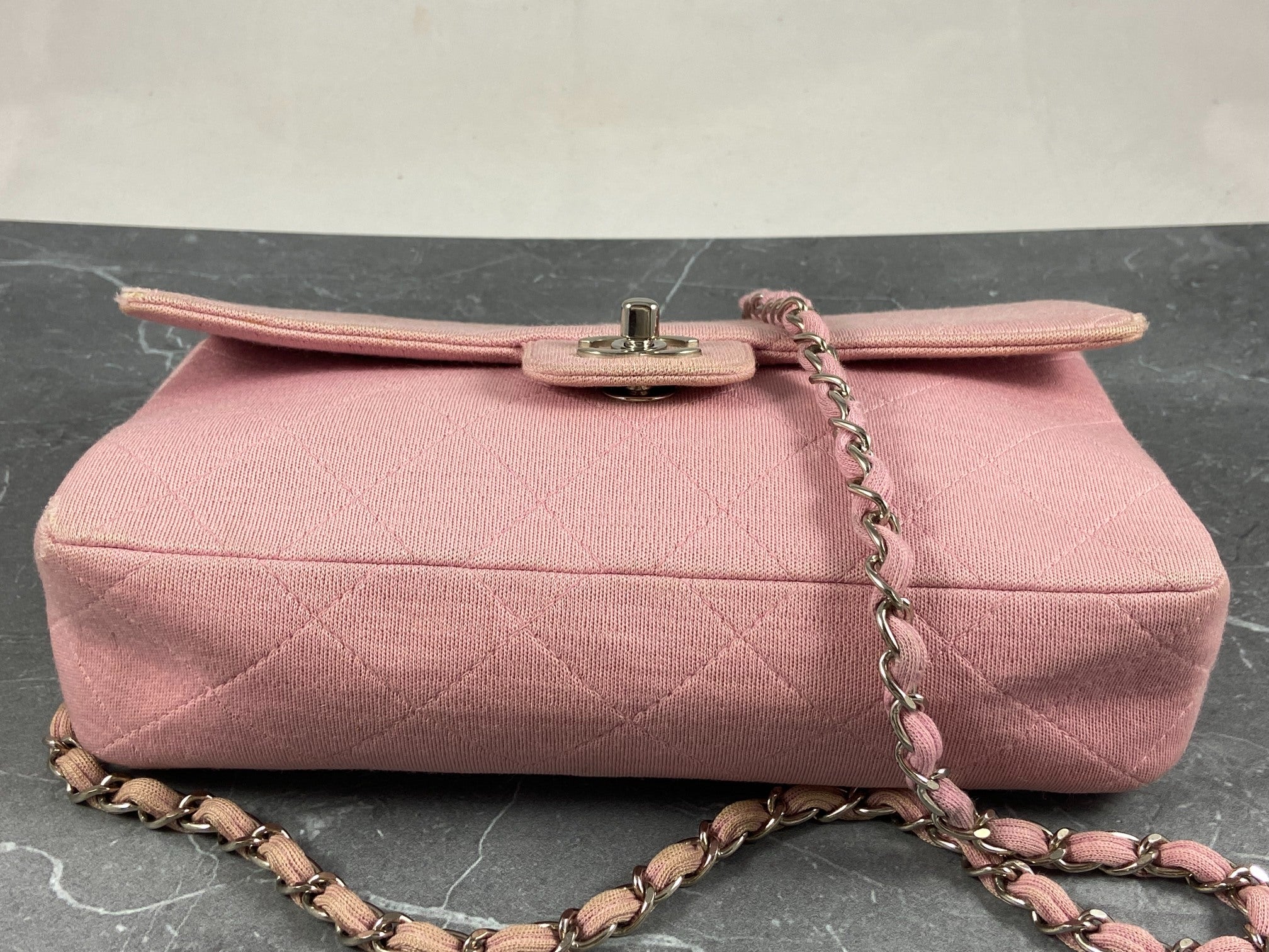 Chanel Timeless Flap Bag Medium Light Pink Jersey