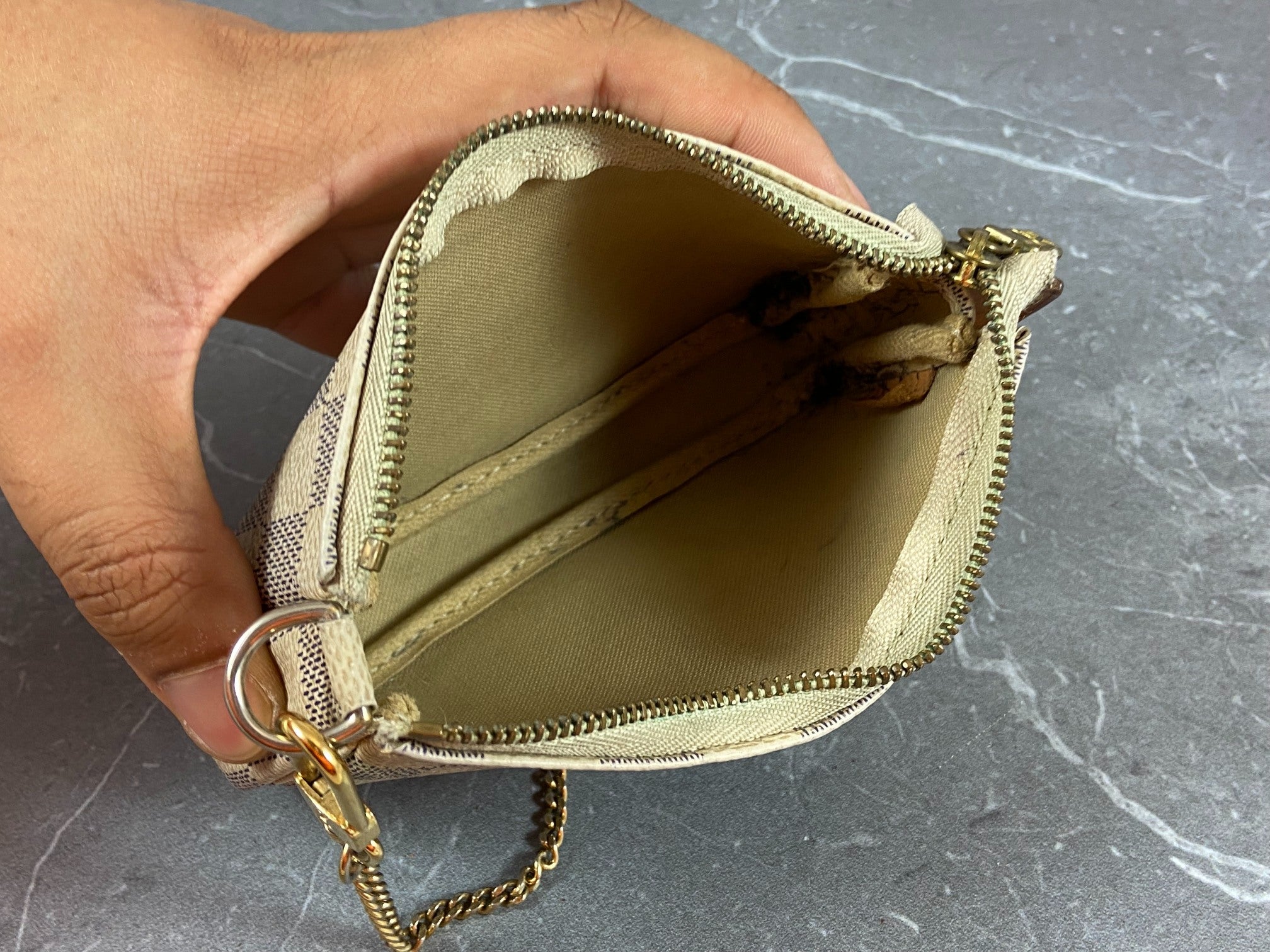 Louis Vuitton Mini Pochette Accessoires Damier Azur Canvas