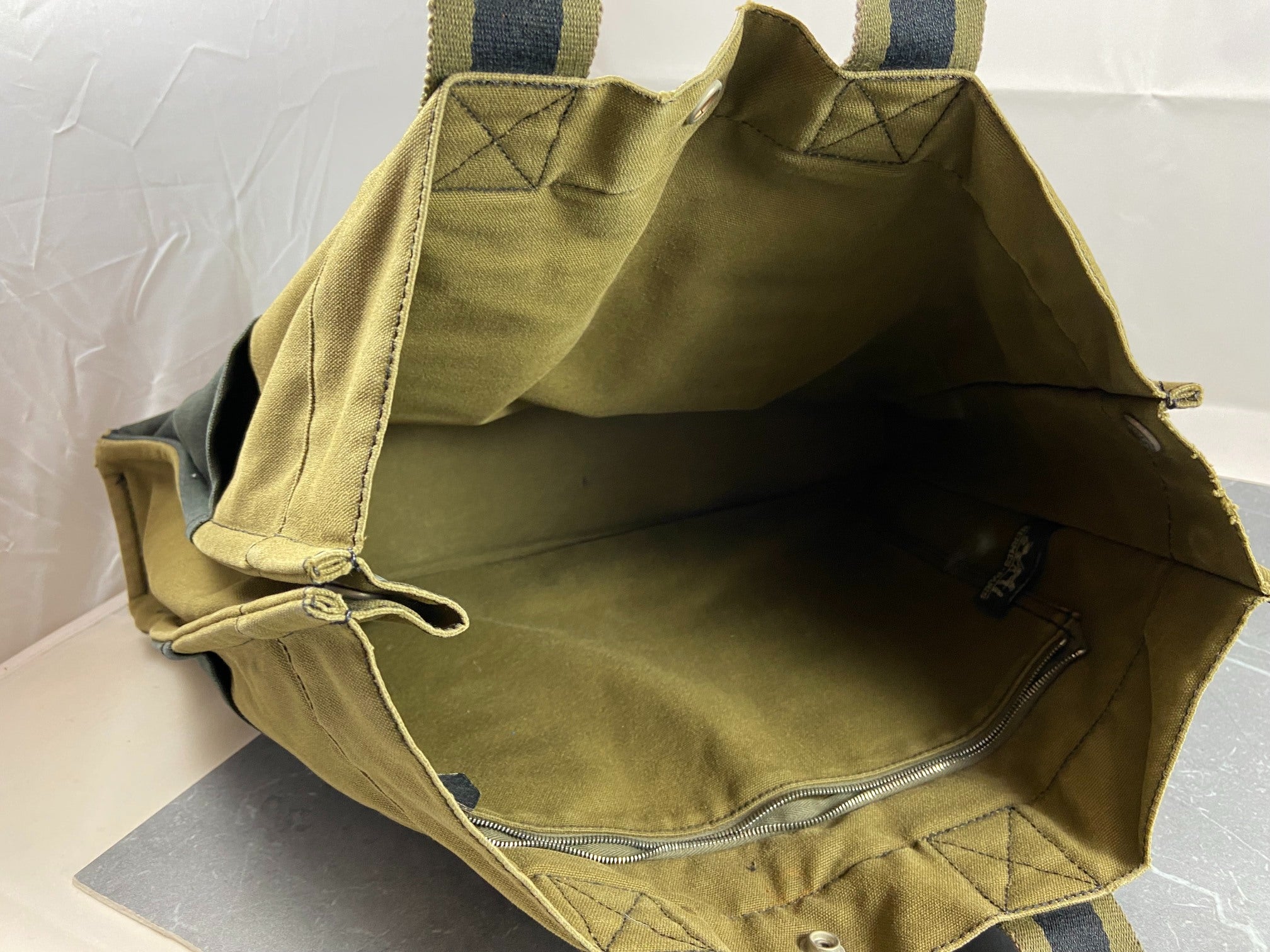 Hermès Fourre Tout / Toto MM Cotton Bag Black + Green