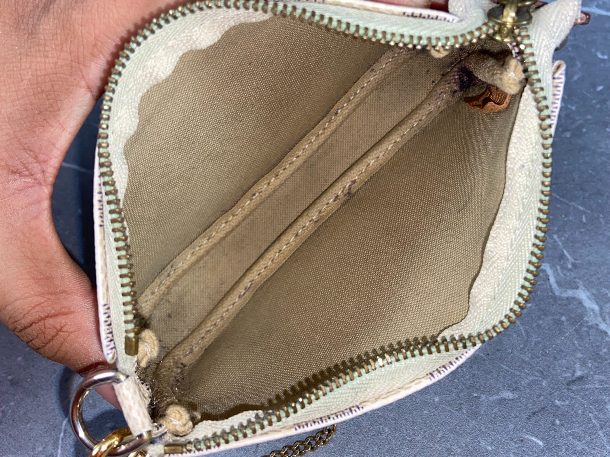 Louis Vuitton Mini Pochette Accessoires Damier Azur Canvas