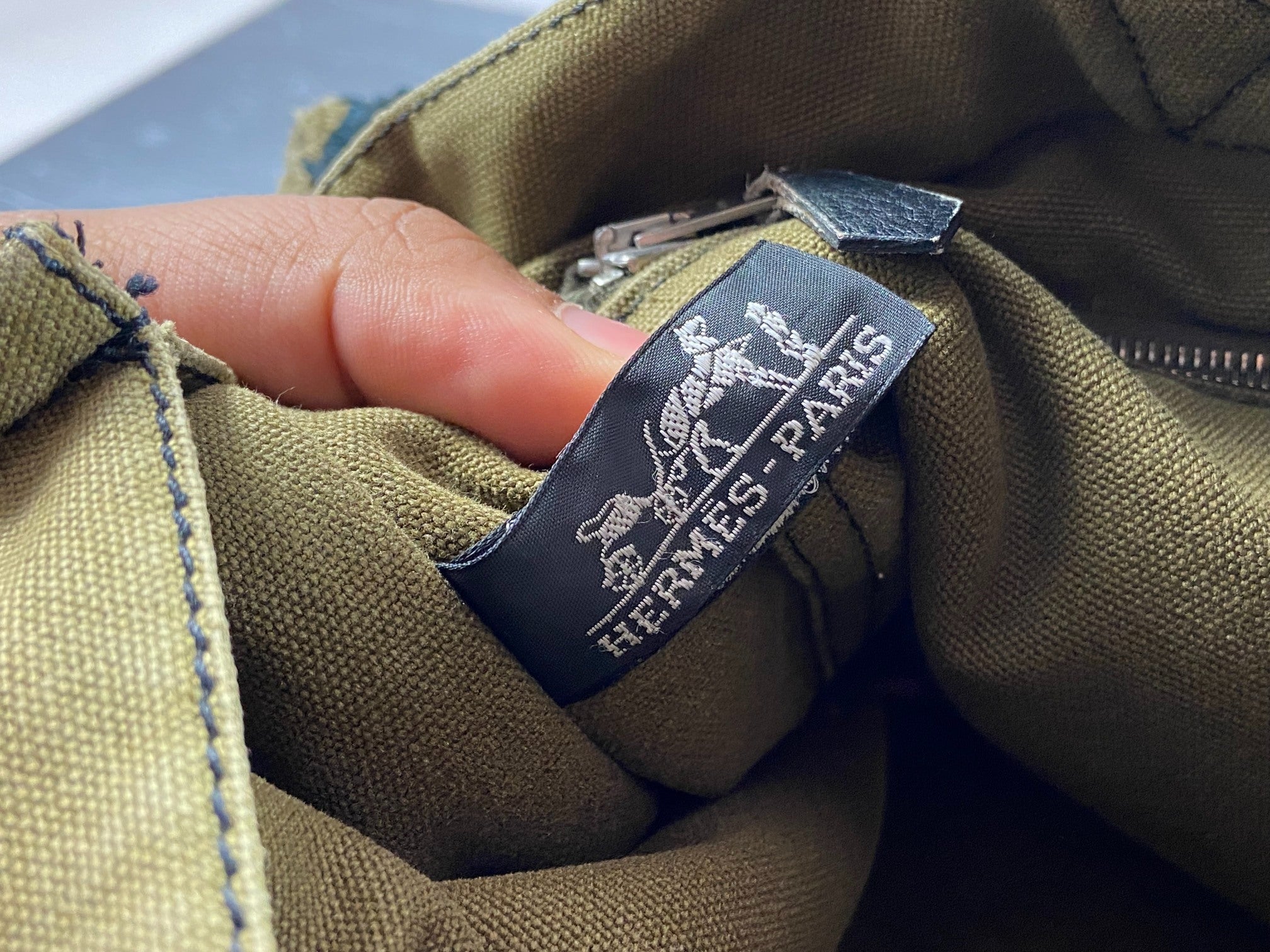 Hermès Fourre Tout / Toto MM Cotton Bag Black + Green