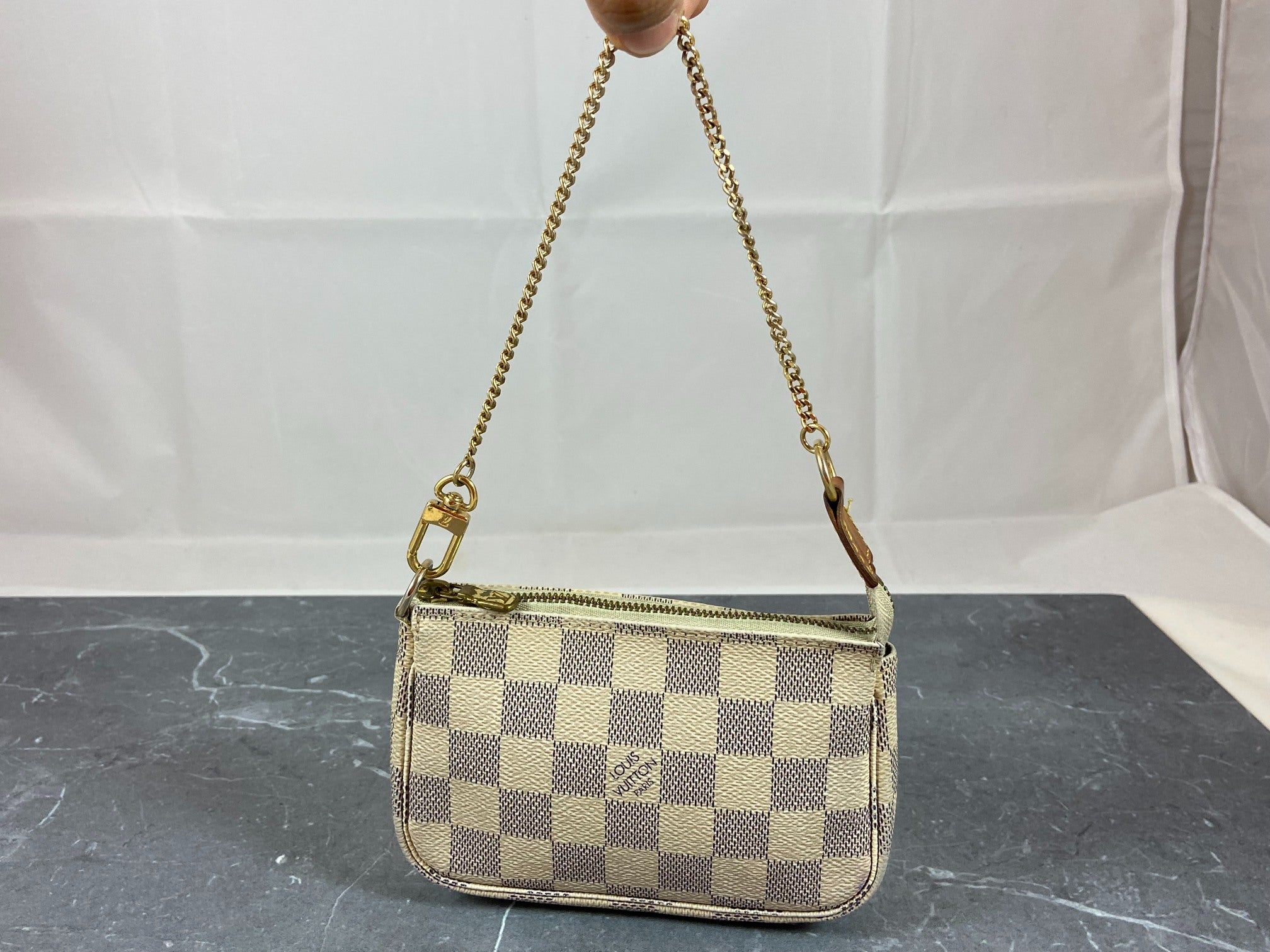 Louis Vuitton Mini Pochette Accessoires Damier Azur Canvas